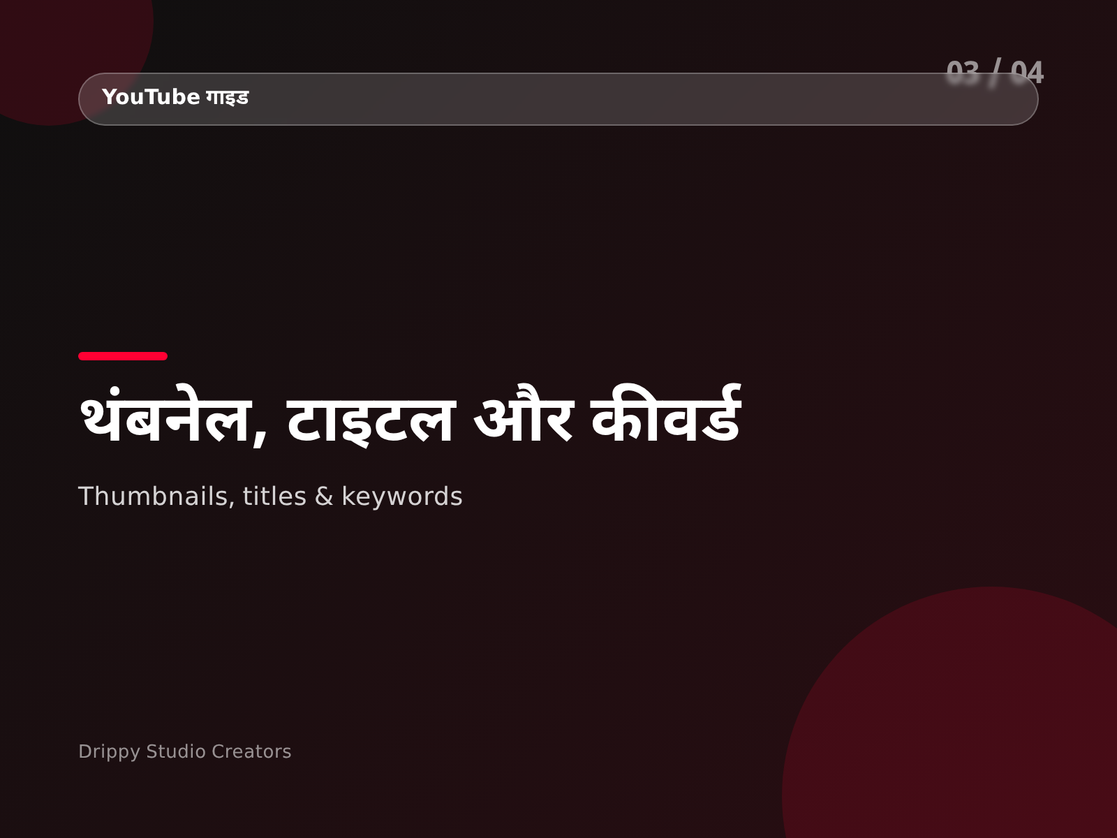 YouTube Creator Guide — विषय